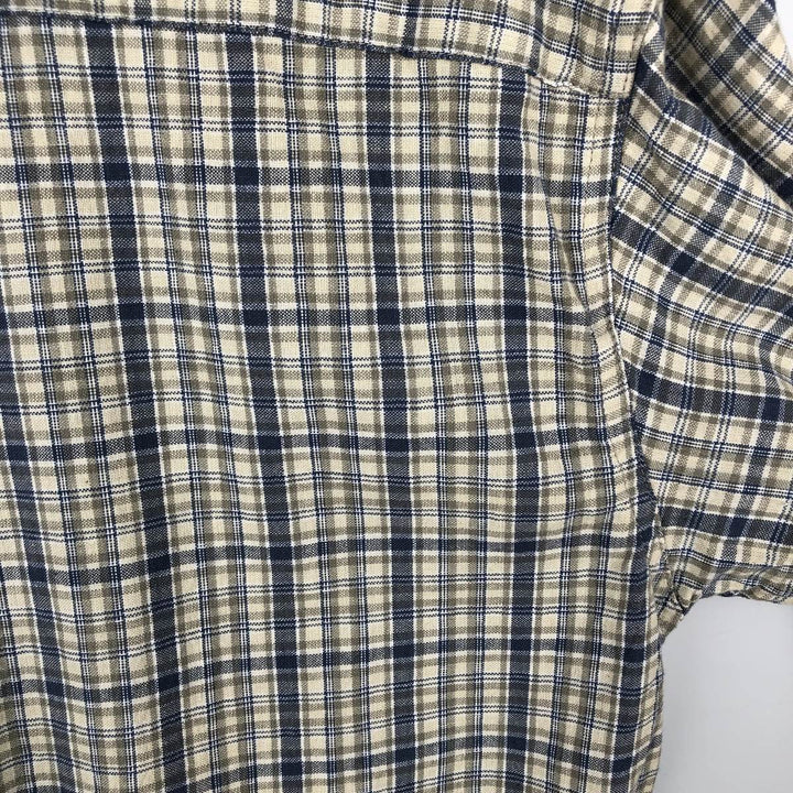 2000'S Columbia Short Sleeve Button-Down Check Shirt, Men's Size Medium cotton navy blue type Vintage Second Hand