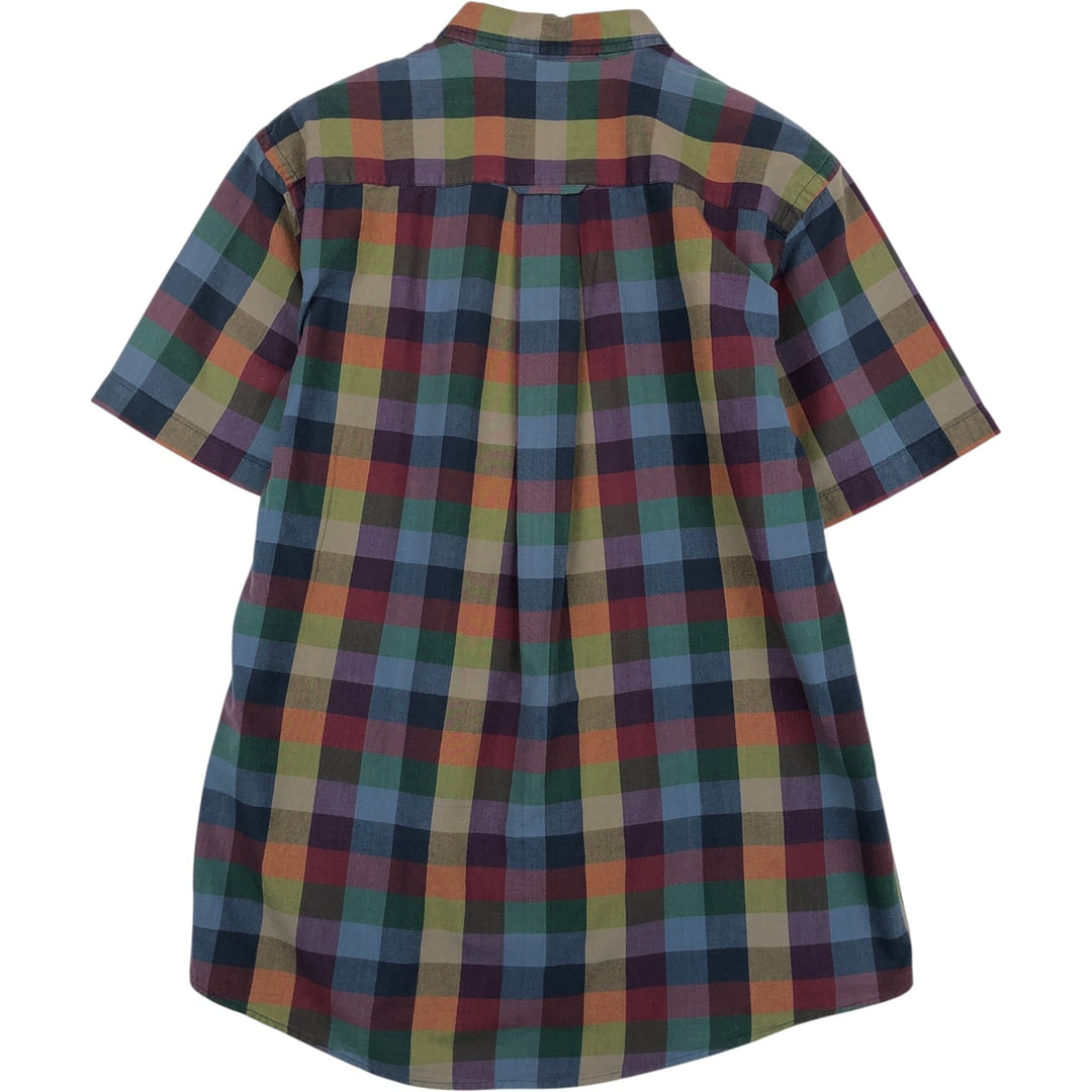 2000'S Orvis Short-Sleeve Cotton Check Shirt, Men's Size M (approx.) cotton navy blue type Vintage Second Hand