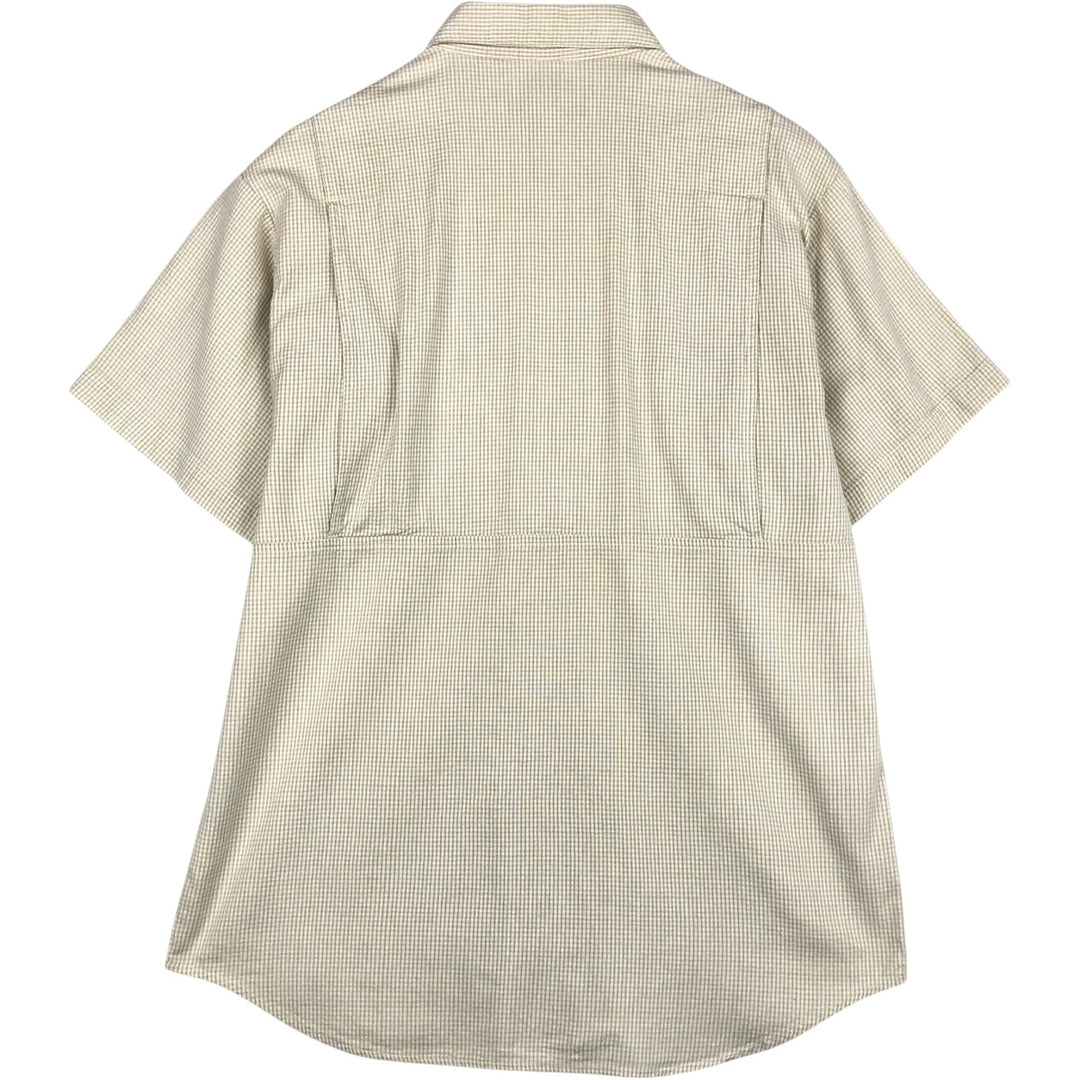 90s-00'S Columbia Check Pattern Short-Sleeve Cotton Check Shirt, Men's Size M (approx.) cotton ivory Vintage Second Hand
