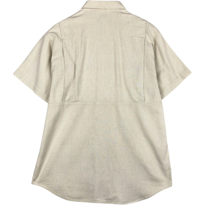 90s-00'S Columbia Check Pattern Short-Sleeve Cotton Check Shirt, Men's Size M (approx.) cotton ivory Vintage Second Hand