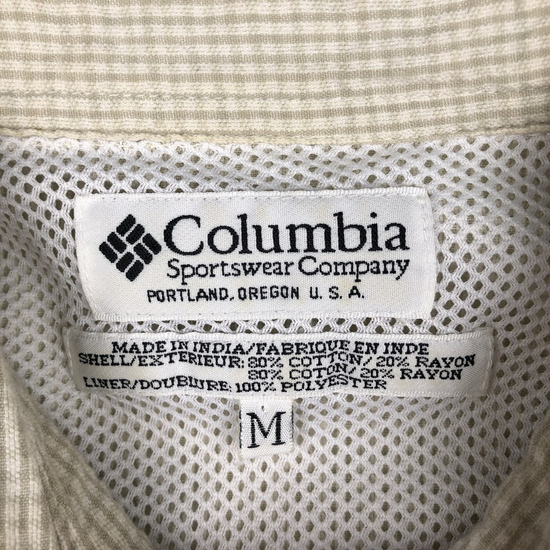 90s-00'S Columbia Check Pattern Short-Sleeve Cotton Check Shirt, Men's Size M (approx.) cotton ivory Vintage Second Hand