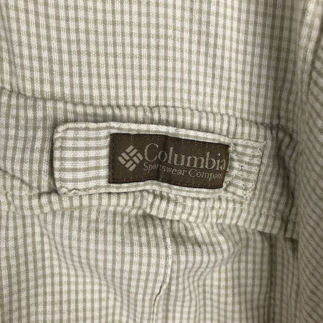 90s-00'S Columbia Check Pattern Short-Sleeve Cotton Check Shirt, Men's Size M (approx.) cotton ivory Vintage Second Hand