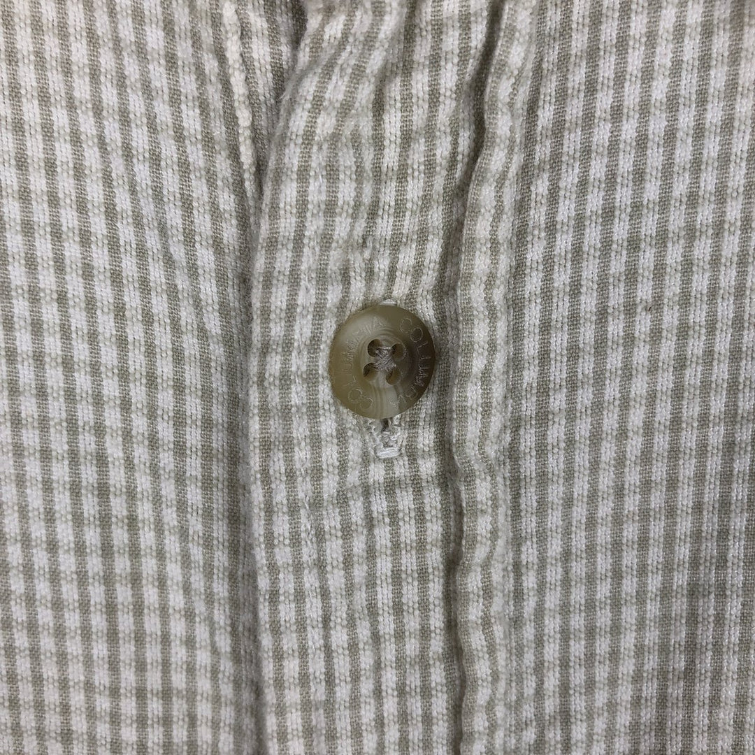 90s-00'S Columbia Check Pattern Short-Sleeve Cotton Check Shirt, Men's Size M (approx.) cotton ivory Vintage Second Hand