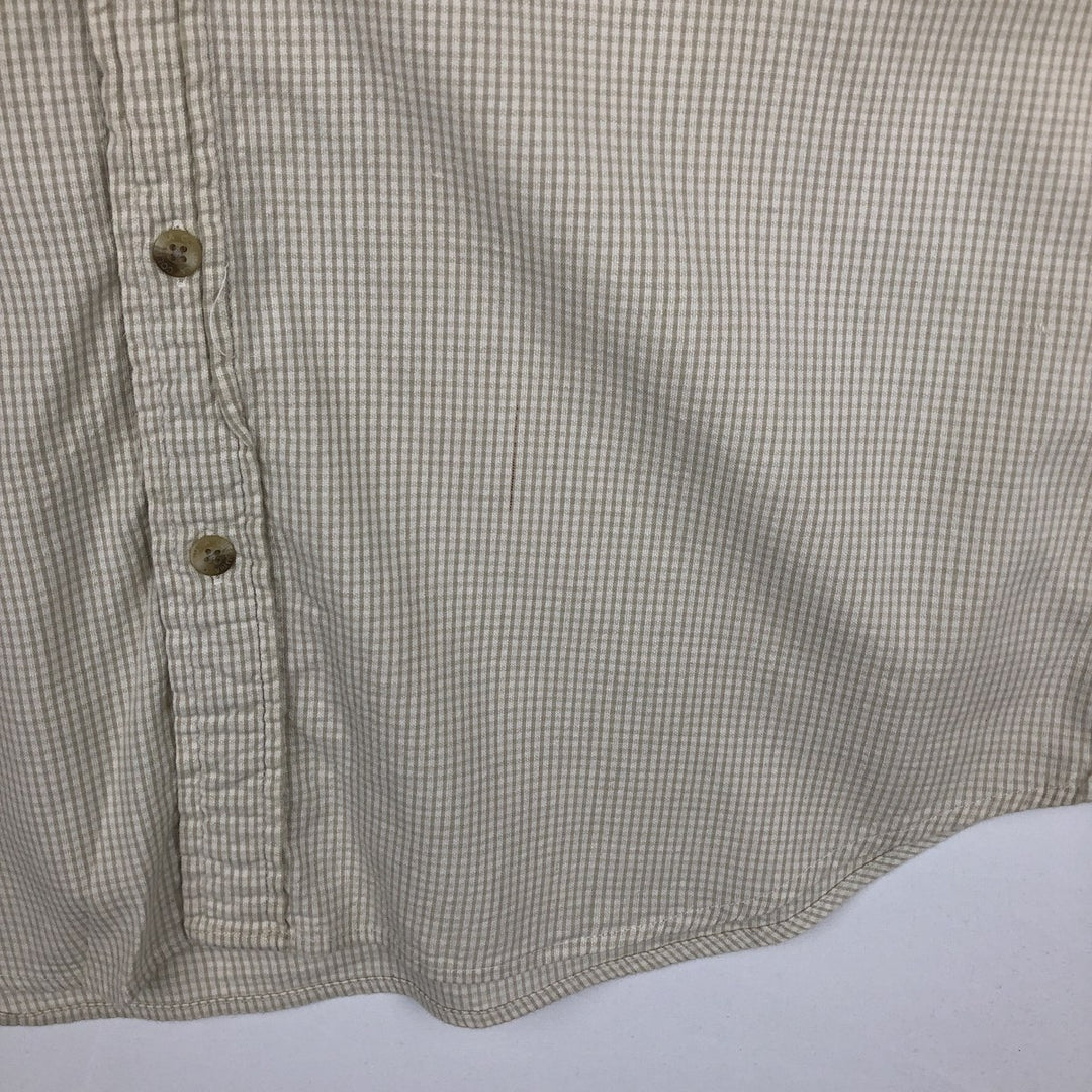 90s-00'S Columbia Check Pattern Short-Sleeve Cotton Check Shirt, Men's Size M (approx.) cotton ivory Vintage Second Hand
