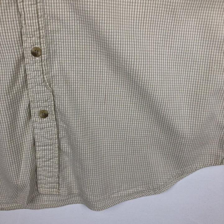90s-00'S Columbia Check Pattern Short-Sleeve Cotton Check Shirt, Men's Size M (approx.) cotton ivory Vintage Second Hand
