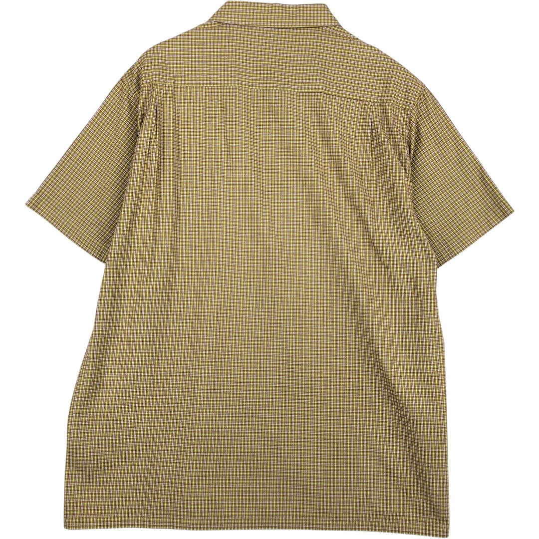 2000'S Columbia Short Sleeve Cotton Check Box Shirt, Men's XL cotton yellow type Vintage Second Hand