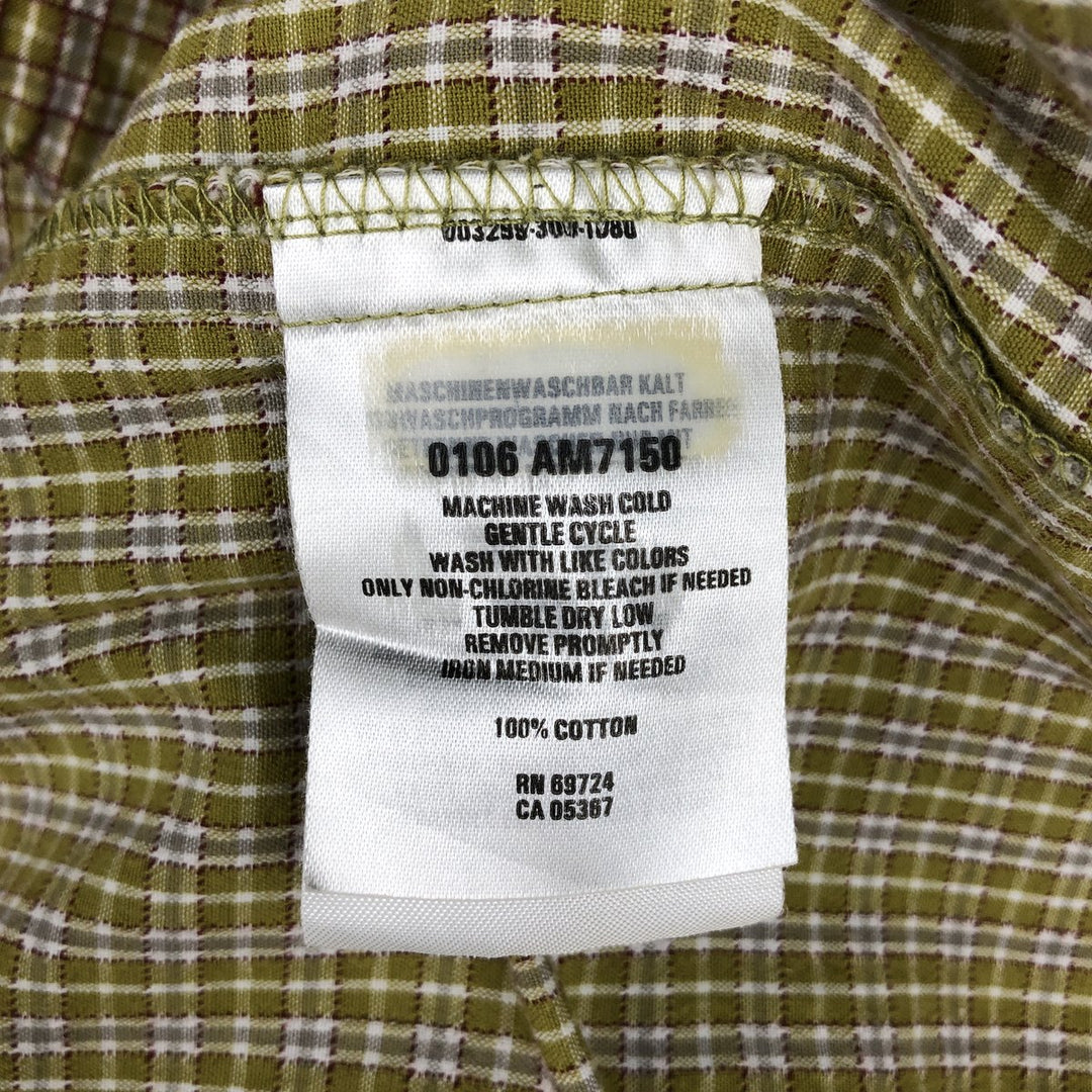 2000'S Columbia Short Sleeve Cotton Check Box Shirt, Men's XL cotton yellow type Vintage Second Hand