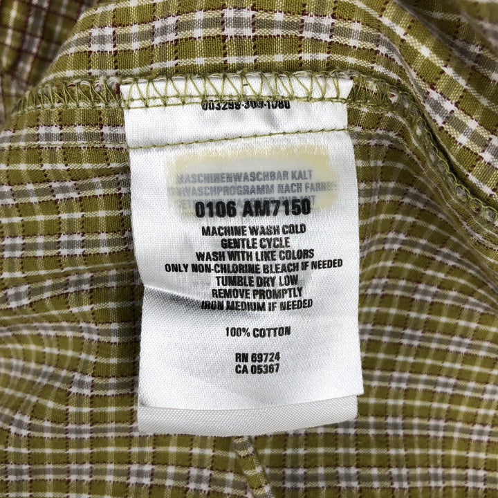 2000'S Columbia Short Sleeve Cotton Check Box Shirt, Men's XL cotton yellow type Vintage Second Hand
