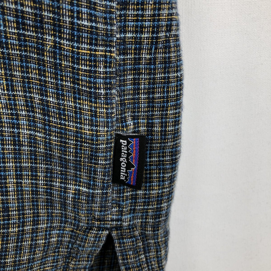 Patagonia Backstep Shirt 53139SP17 Check Pattern Short Sleeve Hemp x Cotton Box Shirt Men's XL Equivalent Hemp navy blue type Vintage Second Hand