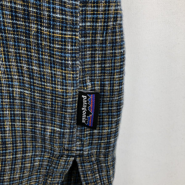 Patagonia Backstep Shirt 53139SP17 Check Pattern Short Sleeve Hemp x Cotton Box Shirt Men's XL Equivalent Hemp navy blue type Vintage Second Hand