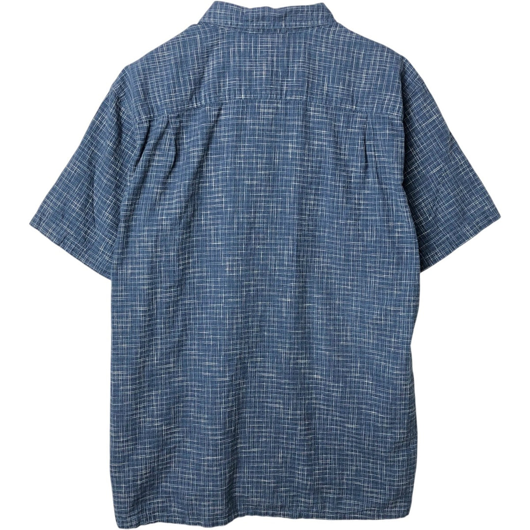 Patagonia 53139FA19 Backstep Shirt, Check Pattern, Short Sleeve, Organic Cotton x Hemp Shirt, Boxy Shirt Hemp blue type Vintage Second Hand