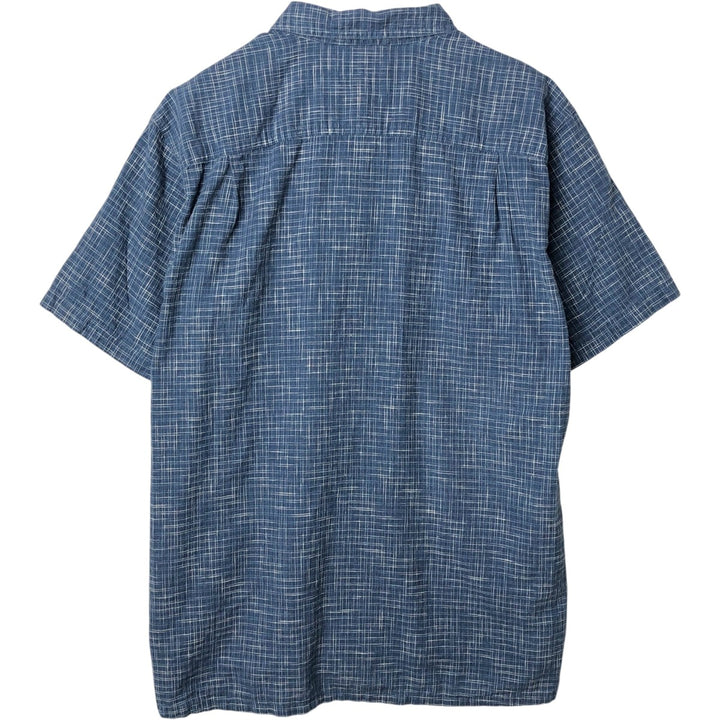 Patagonia 53139FA19 Backstep Shirt, Check Pattern, Short Sleeve, Organic Cotton x Hemp Shirt, Boxy Shirt Hemp blue type Vintage Second Hand