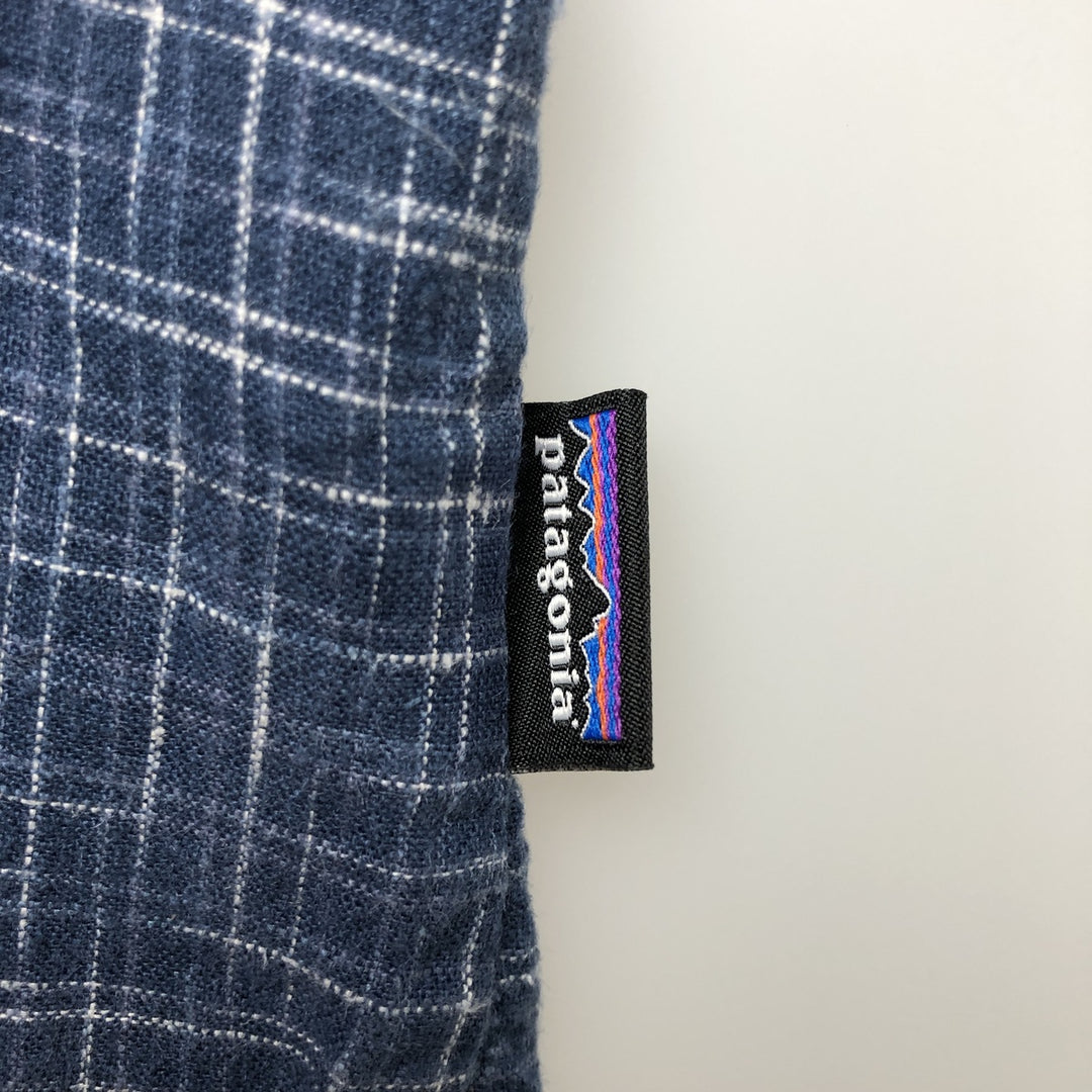 Patagonia 53139FA19 Backstep Shirt, Check Pattern, Short Sleeve, Organic Cotton x Hemp Shirt, Boxy Shirt Hemp blue type Vintage Second Hand
