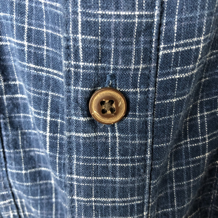 Patagonia 53139FA19 Backstep Shirt, Check Pattern, Short Sleeve, Organic Cotton x Hemp Shirt, Boxy Shirt Hemp blue type Vintage Second Hand