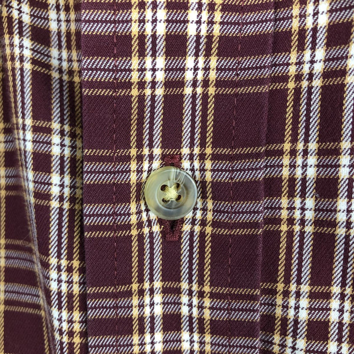90s-00'S LLBean Short-Sleeve Button-Down Check Shirt, Men's Size L (approx.), Vintage cotton red type Vintage Second Hand