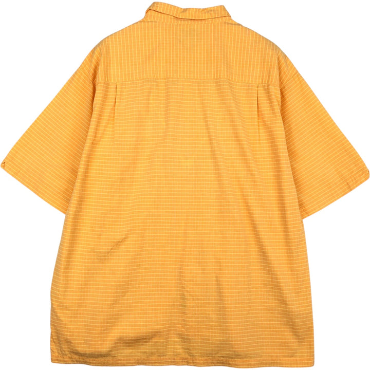 90s-00'S Columbia Border Pattern Short-Sleeve Cotton Box Shirt, Men's XL (approx.) cotton yellow type Vintage Second Hand