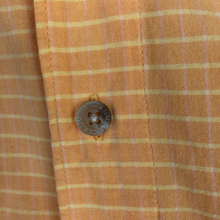 90s-00'S Columbia Border Pattern Short-Sleeve Cotton Box Shirt, Men's XL (approx.) cotton yellow type Vintage Second Hand