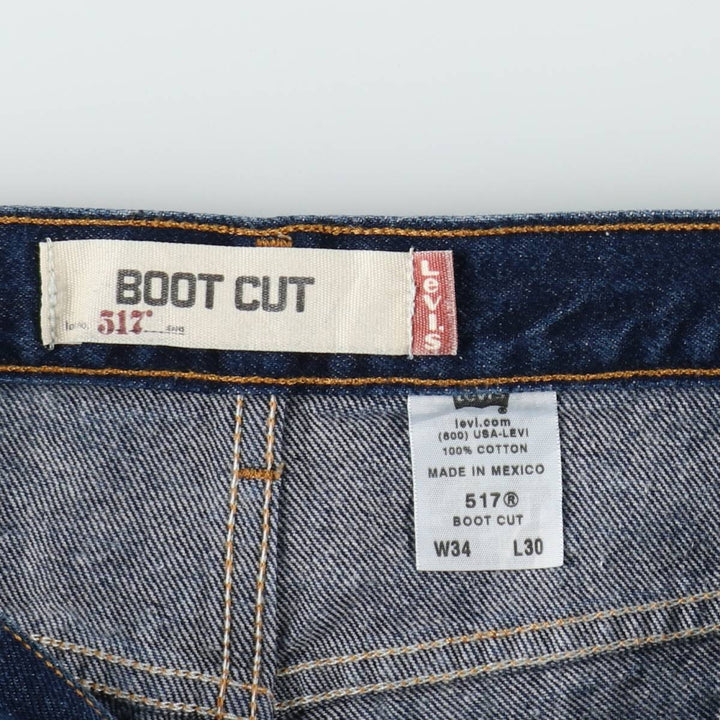 Levi's 517 BOOT CUT Bootcut denim pants for men, size w34 cotton blue type Vintage Second Hand