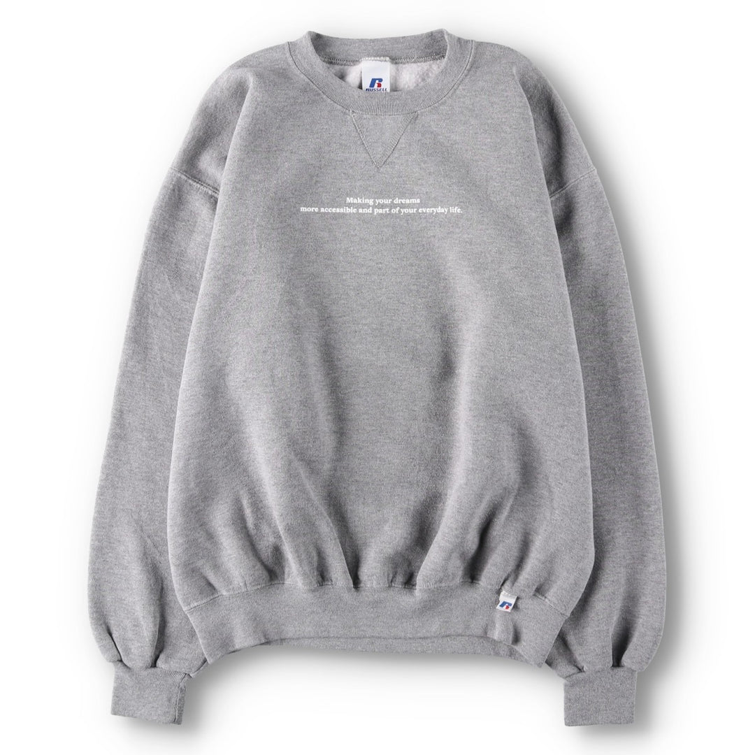 2000'S Russell Fay Original Remake Message Print Sweatshirt (Men's Size L) polyester gray type Vintage Second Hand