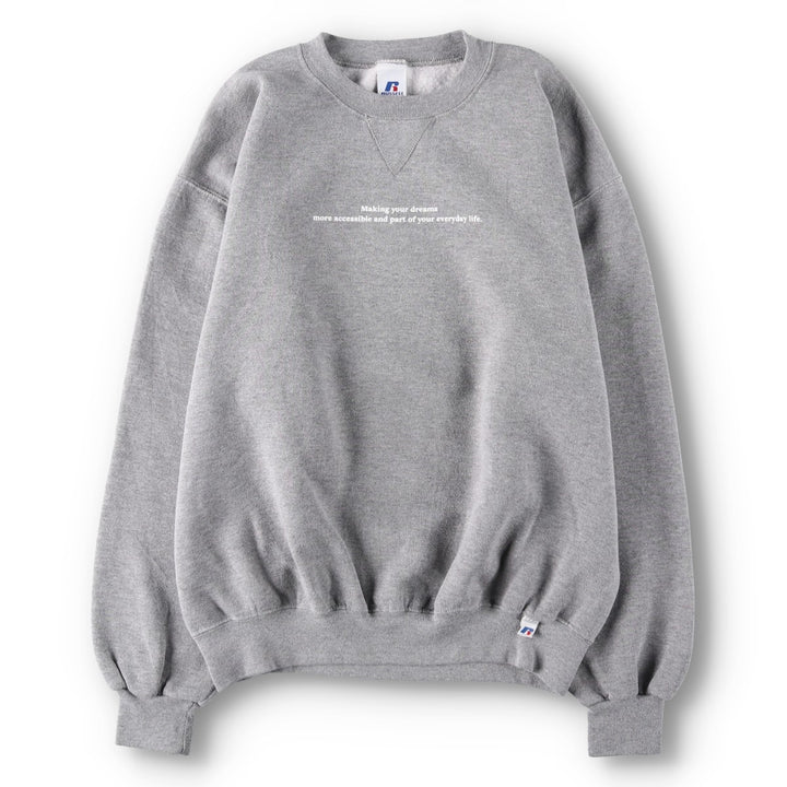 2000'S Russell Fay Original Remake Message Print Sweatshirt (Men's Size L) polyester gray type Vintage Second Hand
