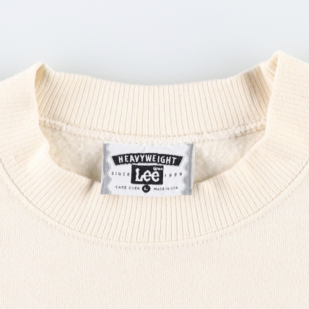 FAY Original Remake Message Print Sweatshirt, Made in USA, Men's Size L (Equivalent), Vintage cotton ivory Vintage Second Hand