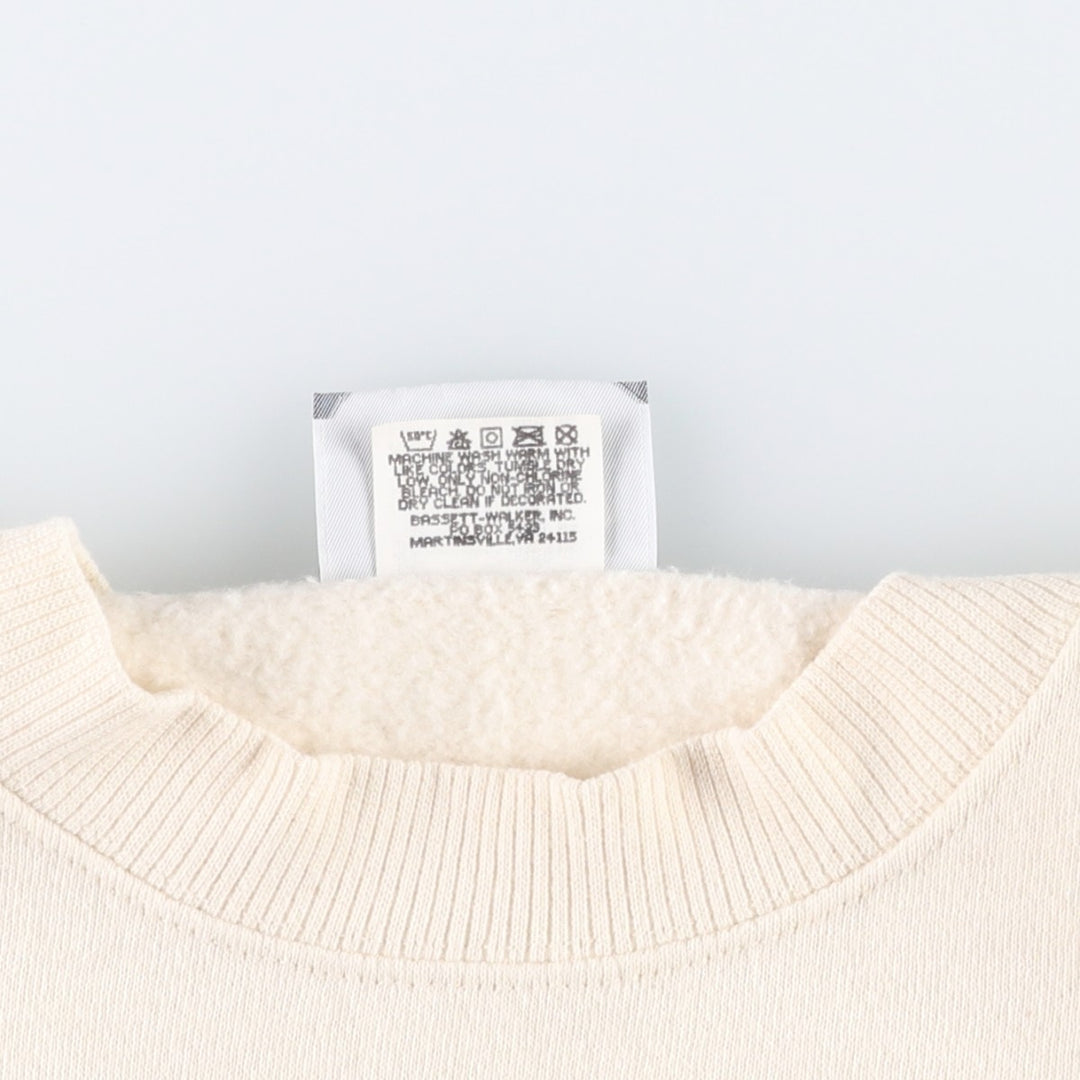 FAY Original Remake Message Print Sweatshirt, Made in USA, Men's Size L (Equivalent), Vintage cotton ivory Vintage Second Hand