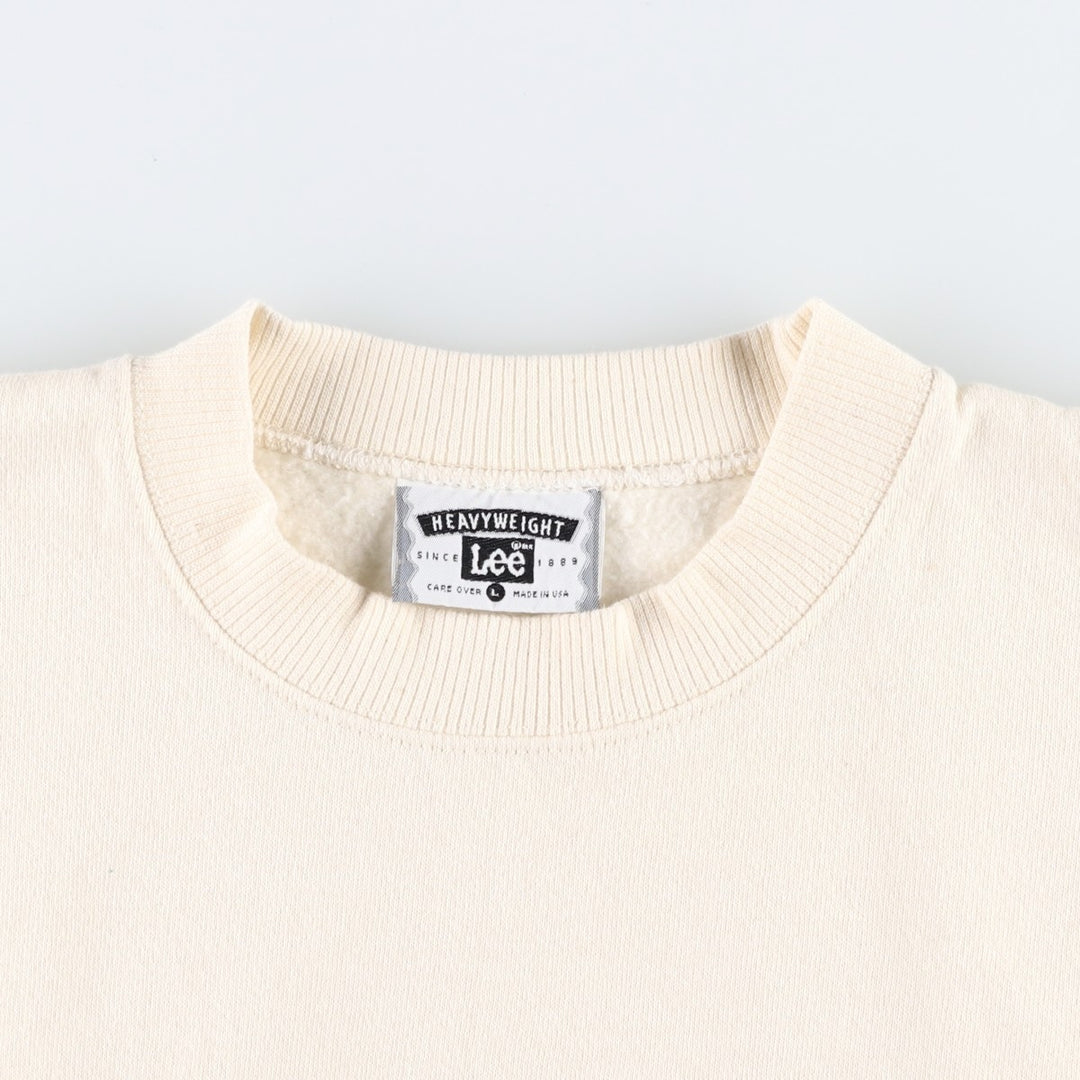 FAY Original Remake Message Print Sweatshirt, Made in USA, Men's Size L (Equivalent), Vintage cotton ivory Vintage Second Hand
