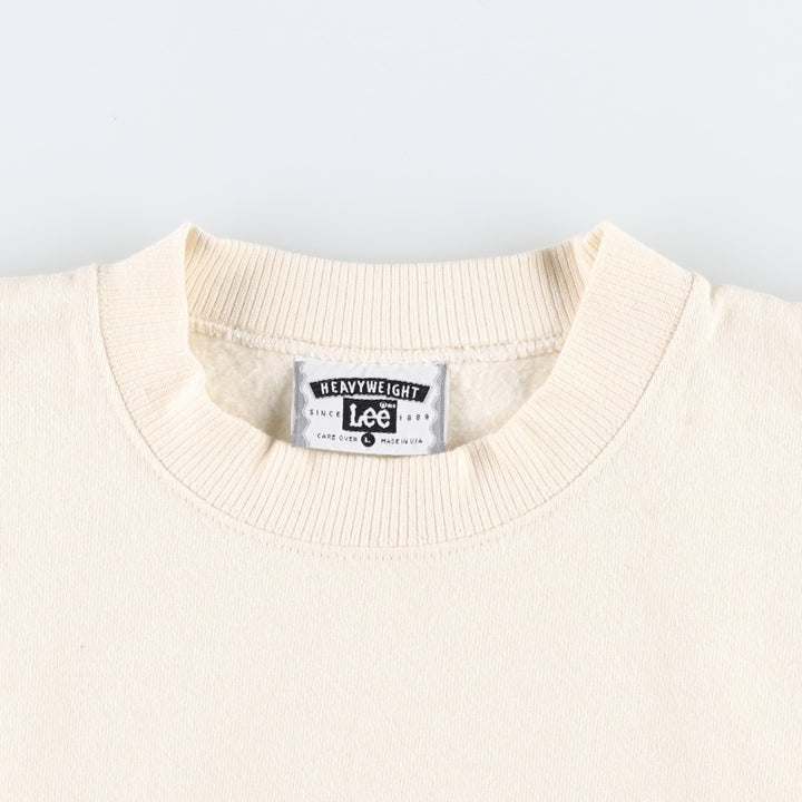 FAY Original Remake Message Print Sweatshirt, Made in USA, Men's Size L (Equivalent), Vintage cotton ivory Vintage Second Hand