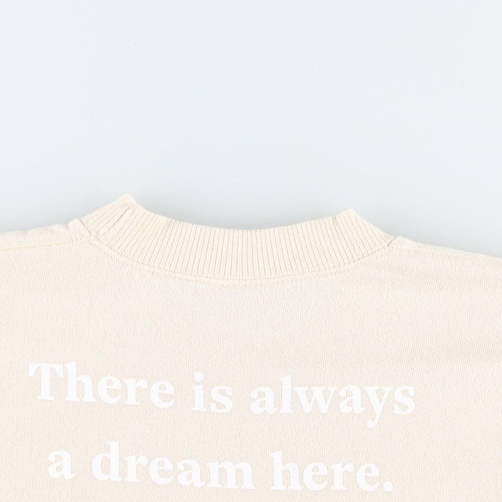 FAY Original Remake Message Print Sweatshirt, Made in USA, Men's Size L (Equivalent), Vintage cotton ivory Vintage Second Hand