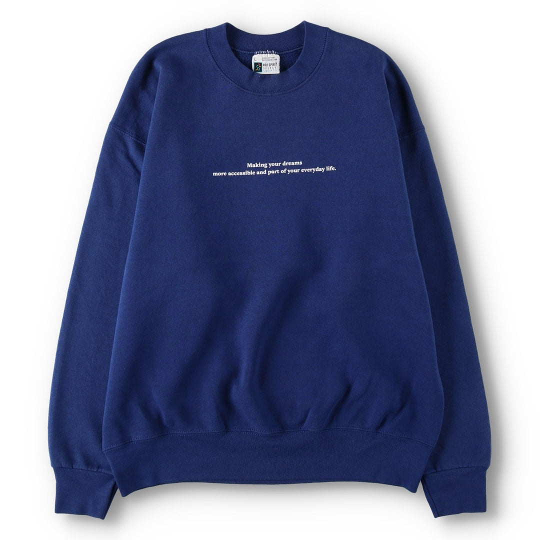 FAY Original Remake Message Print Sweatshirt (Men's Size L) cotton Navy blue Vintage Second Hand