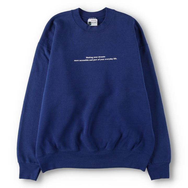 FAY Original Remake Message Print Sweatshirt (Men's Size L) cotton Navy blue Vintage Second Hand