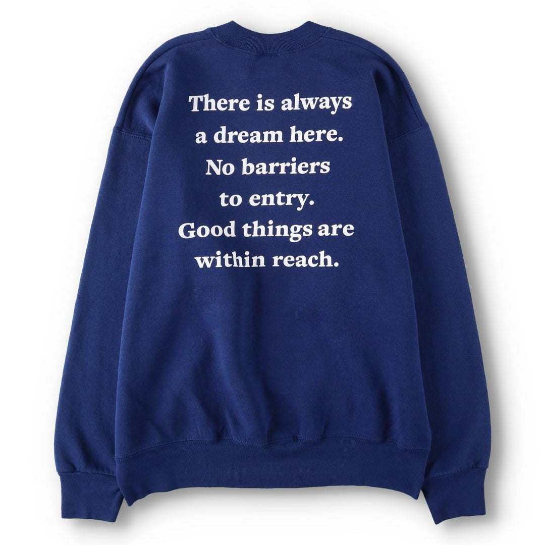 FAY Original Remake Message Print Sweatshirt (Men's Size L) cotton Navy blue Vintage Second Hand