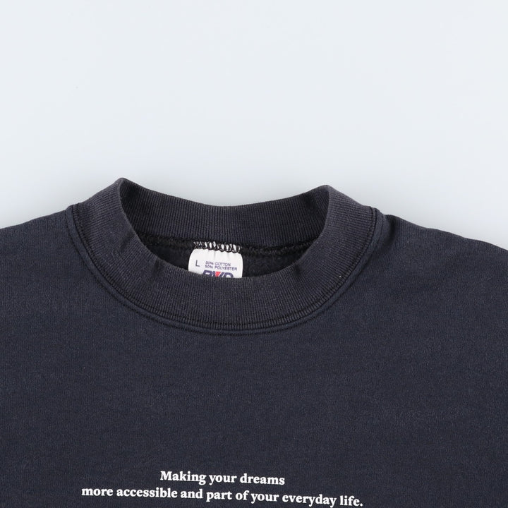 FAY Original Remake Message Print Sweatshirt, Made in USA, Men's Size L (approx.) cotton black type Vintage Second Hand