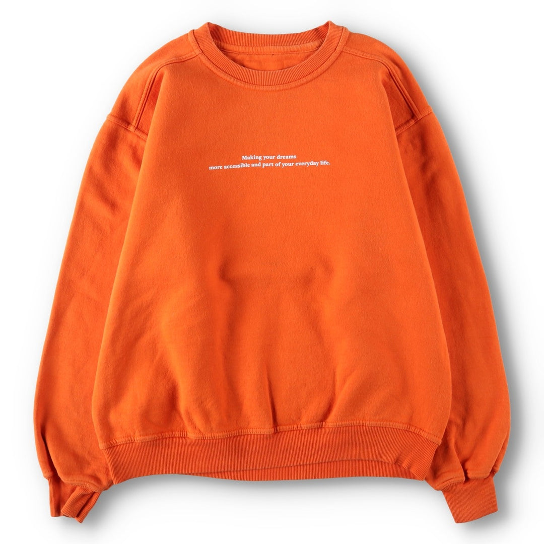 FAY Original Remake Message Print Sweatshirt (Men's Size L) unclear orange type Vintage Second Hand