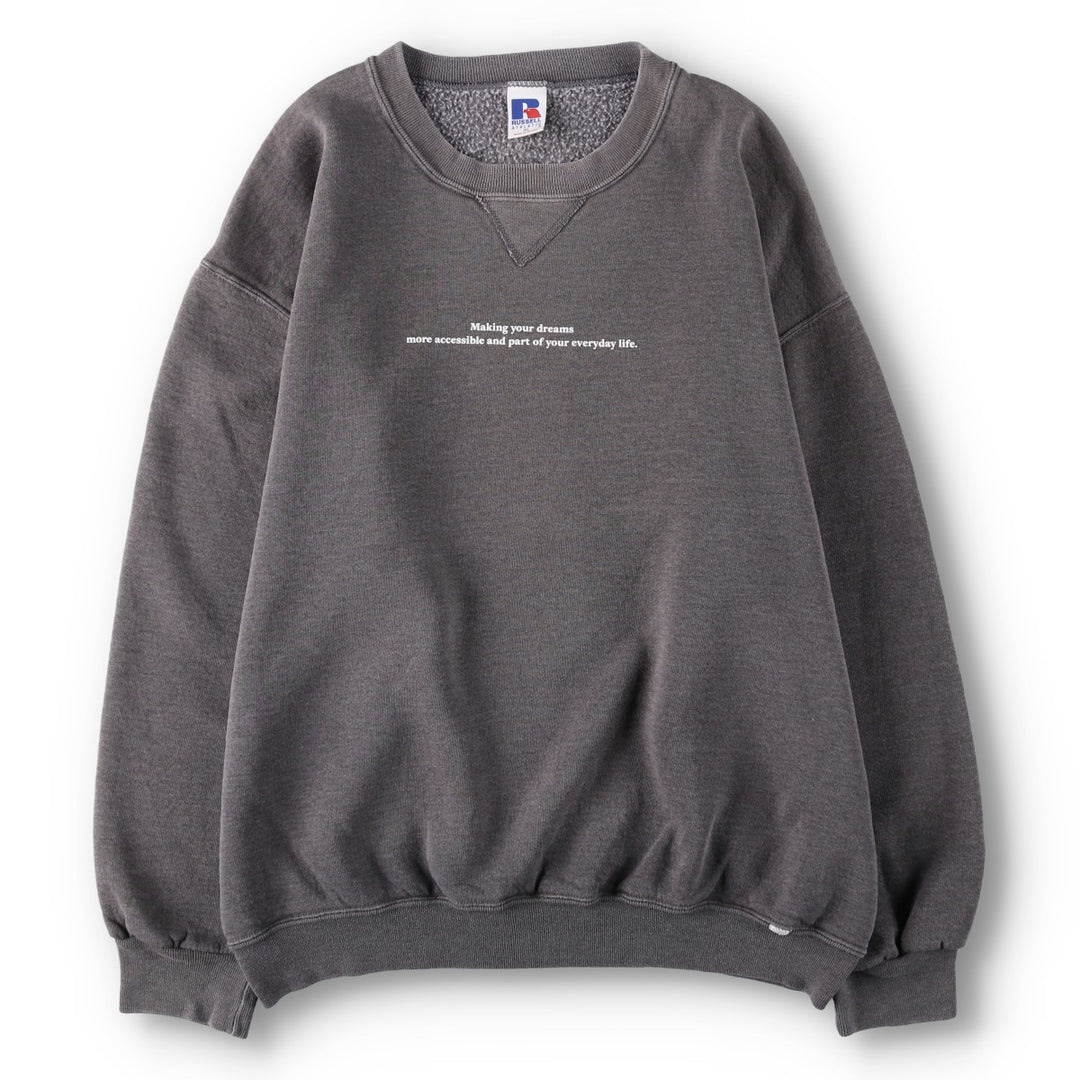 FAY Original Remake Message Print Sweatshirt, Men's XL Equivalent, Vintage cotton Charcoal Vintage Second Hand