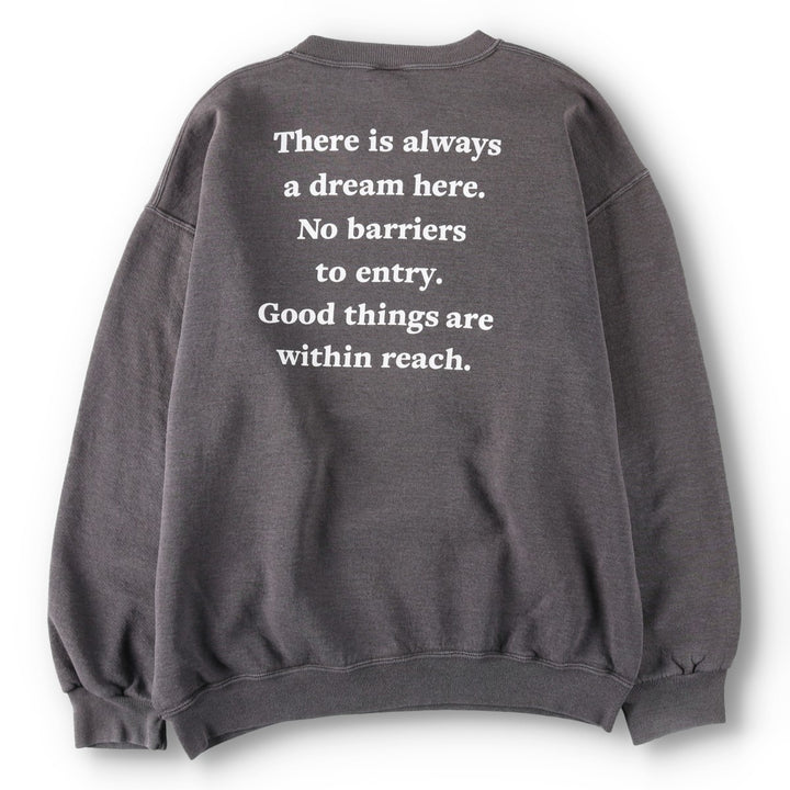 FAY Original Remake Message Print Sweatshirt, Men's XL Equivalent, Vintage cotton Charcoal Vintage Second Hand