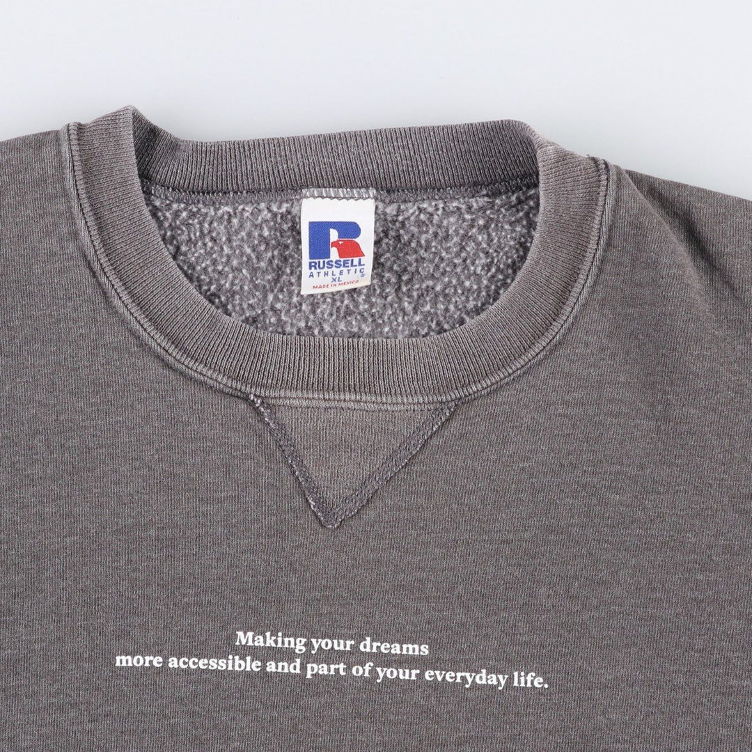 FAY Original Remake Message Print Sweatshirt, Men's XL Equivalent, Vintage cotton Charcoal Vintage Second Hand