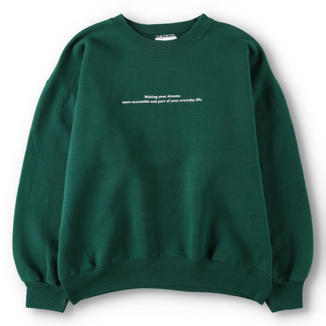 FAY Original Remake Message Print Sweatshirt (Men's Size L) unclear Green type dark green Vintage Second Hand