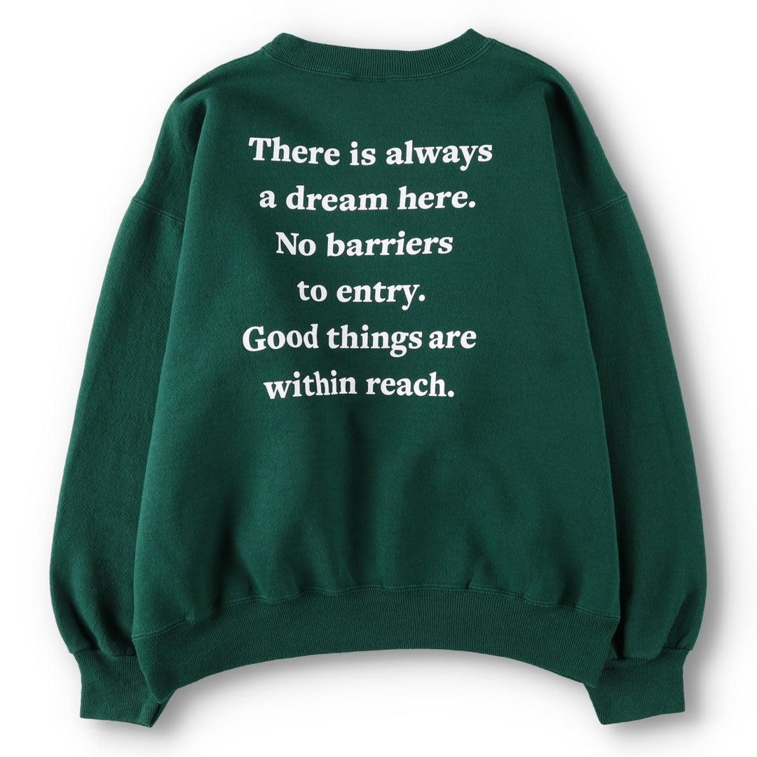 FAY Original Remake Message Print Sweatshirt (Men's Size L) unclear Green type dark green Vintage Second Hand