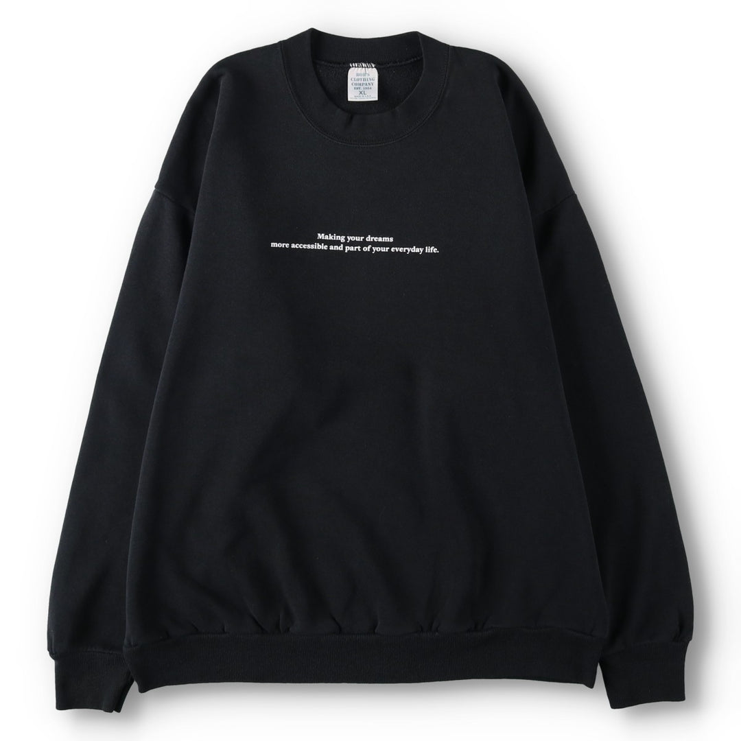 FAY Original Remake Message Print Sweatshirt (Men's XL equivalent) cotton black type Vintage Second Hand