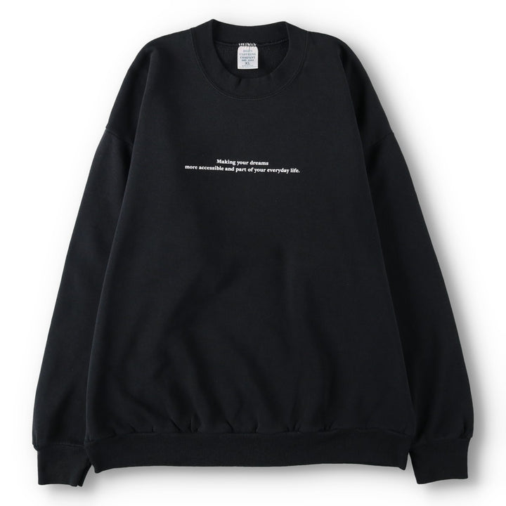 FAY Original Remake Message Print Sweatshirt (Men's XL equivalent) cotton black type Vintage Second Hand