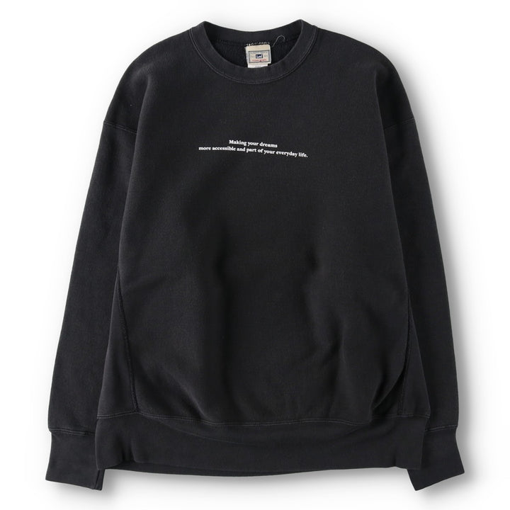 FAY Original Remake Message Print Sweatshirt (Men's XL equivalent) cotton black type Vintage Second Hand