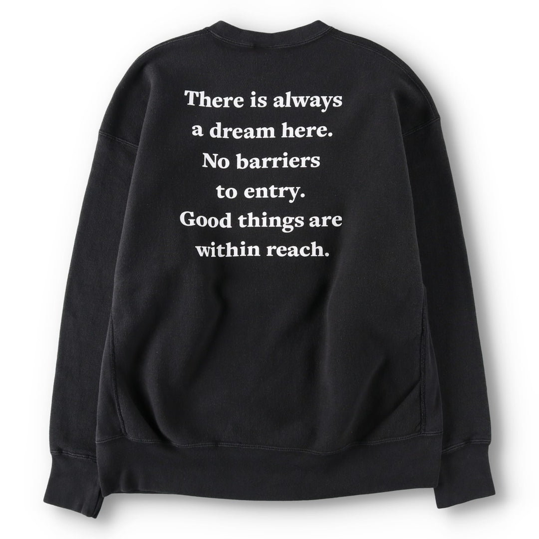 FAY Original Remake Message Print Sweatshirt (Men's XL equivalent) cotton black type Vintage Second Hand