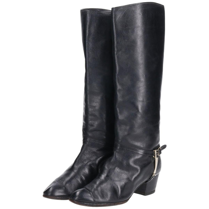 Genuine leather long boots Women's 22.0cm /saa009171