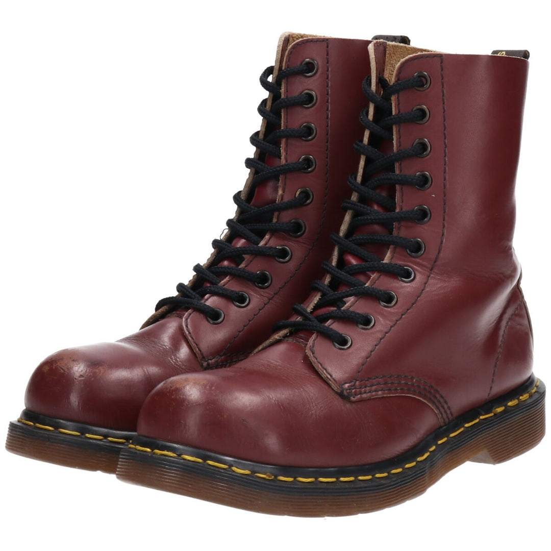 Dr. Martens NON SAFETY FOOTWEAR Steel Toe 10 Hole Boots Made in the UK 5 Women's 9.3" /saa009335