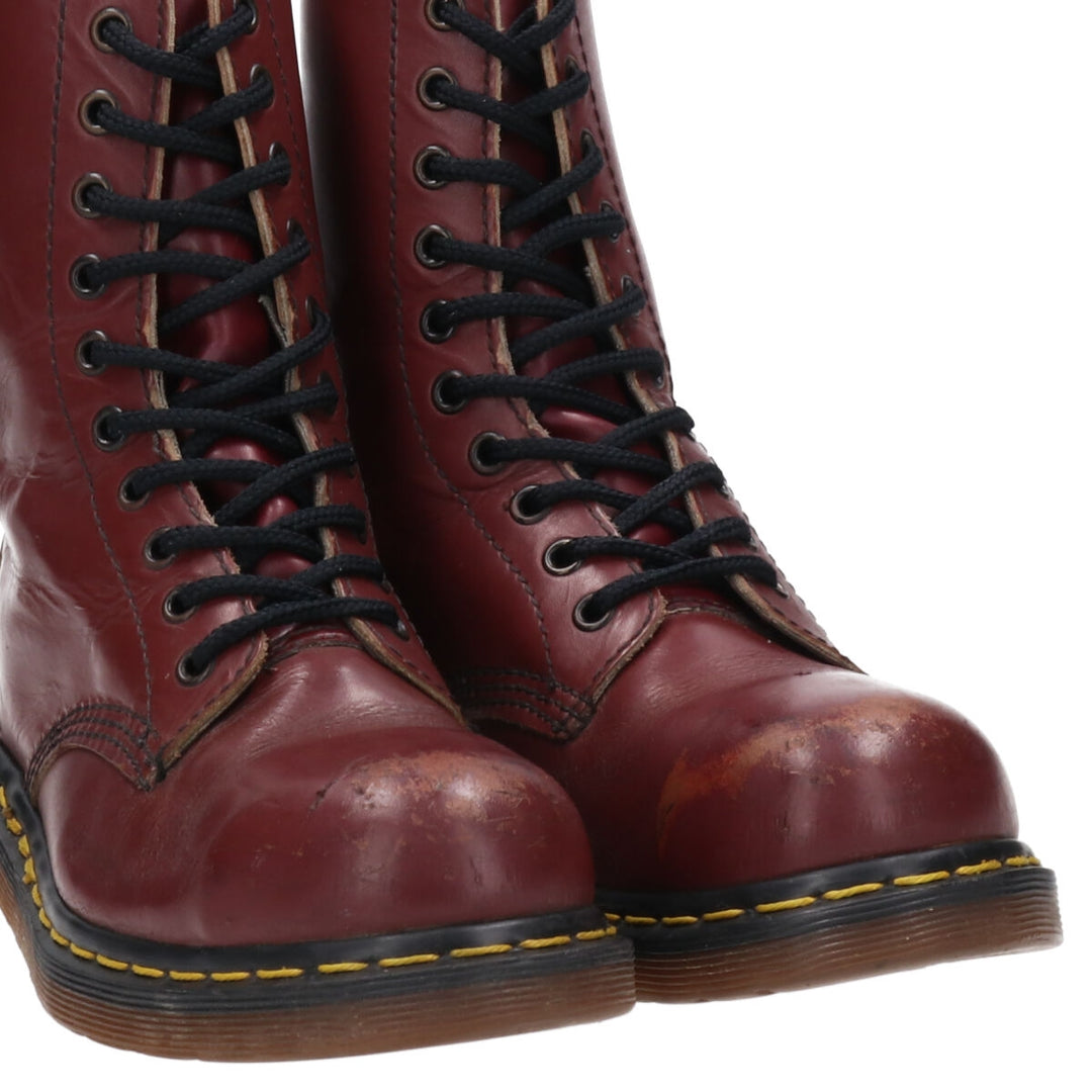 Dr. Martens NON SAFETY FOOTWEAR Steel Toe 10 Hole Boots Made in the UK 5 Women's 9.3" /saa009335