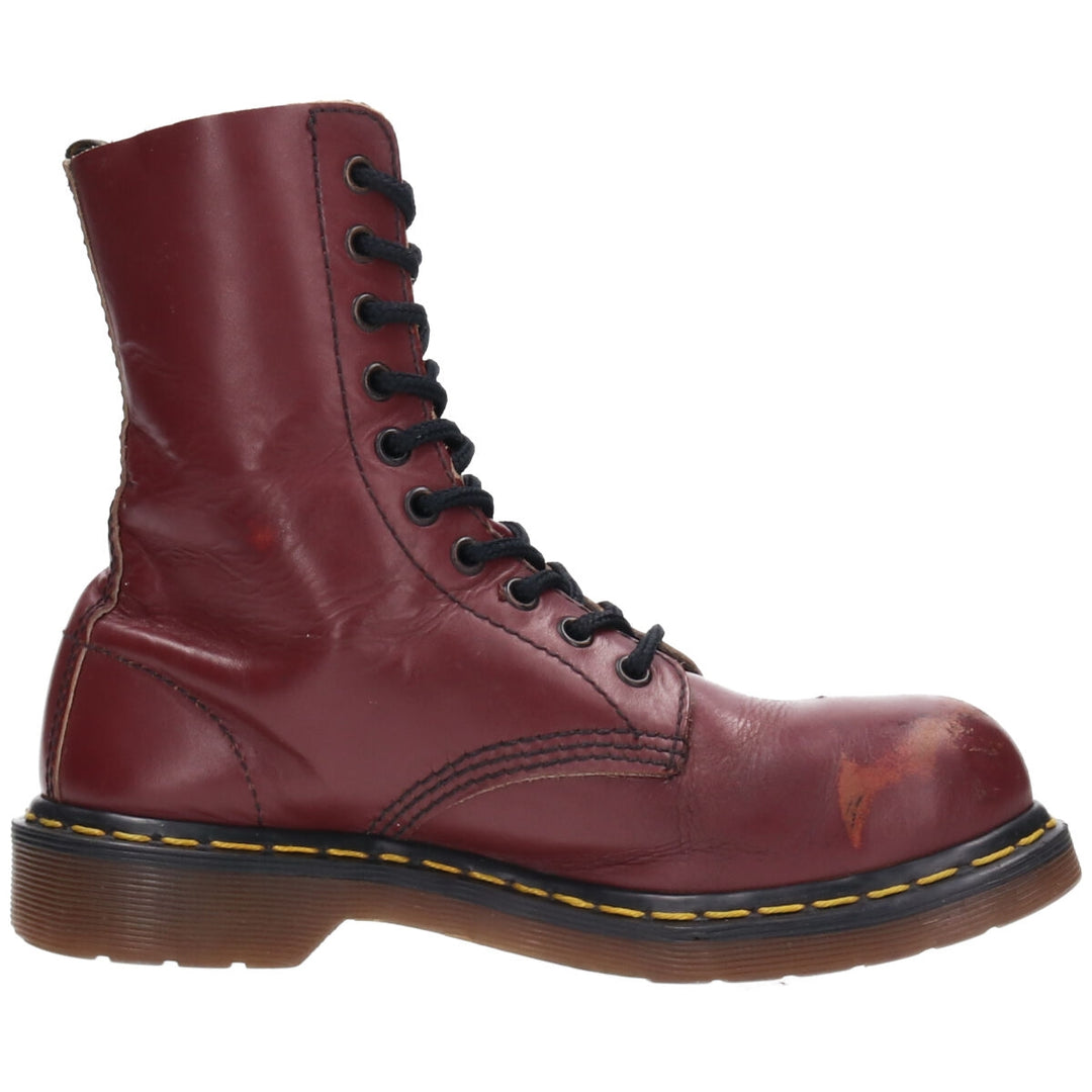 Dr. Martens NON SAFETY FOOTWEAR Steel Toe 10 Hole Boots Made in the UK 5 Women's 9.3" /saa009335