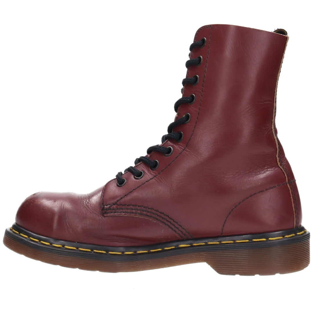 Dr. Martens NON SAFETY FOOTWEAR Steel Toe 10 Hole Boots Made in the UK 5 Women's 9.3" /saa009335