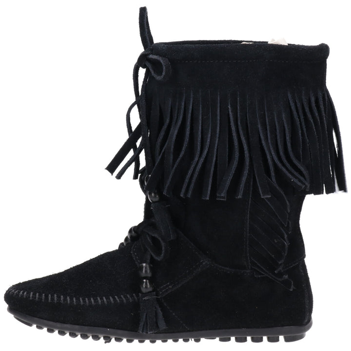 Minnetonka Fringe Moccasin Boots 7 Women's 9.4" /saa009566