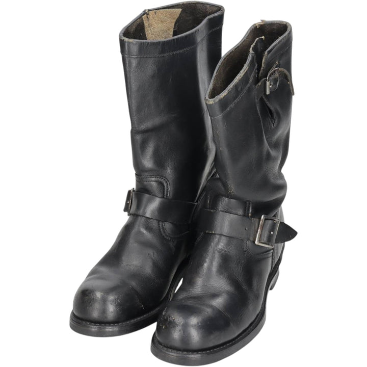 Platform Steel Toe Engineer Boots, Size 7 1/2 E Men's 26.0cm genuine leather black type Vintage Second Hand